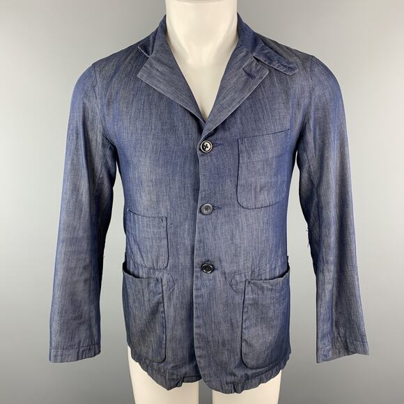 ENGINEERED GARMENTS Size XS Navy Cotton Buttoned Collar Patch Pockets Jacket - Picture 1 of 8
